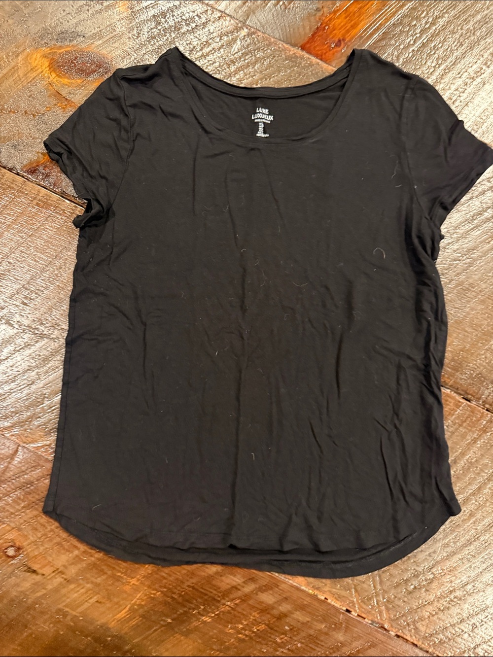 GAP Black Short Sleeve Scoop Neck Tee - Classic Black